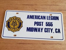License Plate MIDWAY CITY, CA American Legion Post 555 Vintage Plastic picture
