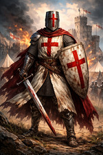 Medieval Crusader Knight Print Poster 13x19 picture