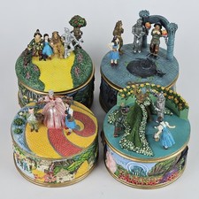 Vintage Ardleigh Elliot Wonderful Wizard of Oz Music Box Set of 4 Mixed Lids picture