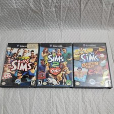 The Sims, Sims 2 Pets, Sims Bustin Out Bundle Lot of 3 Nintendo Gamecube picture