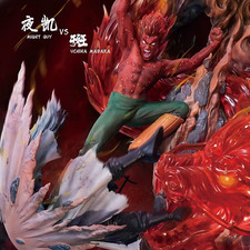 Naruto Anime GK Figure Might Guy VS Uchiha Madara Battle Figurine Scene PVC picture