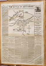 July 6, 1863 N.Y. Herald Battle of Gettysburg Maps picture