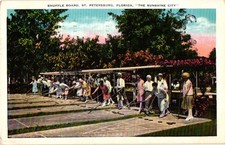Vintage Shuffle Board St. Petersburg Florida Linen Postcard picture