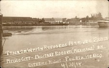 Mexico City Train of Refugees Mexican Revolution Border War 1914 RPPC bhn picture