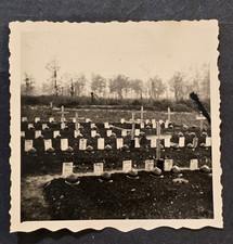 WW2 French Soldiers KIA War Graves Photo Helmets Crosses Battlefield Cemetery picture