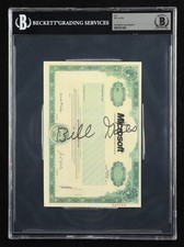 Bill Gates Signed Microsoft Stock Certificate Beckett COA picture