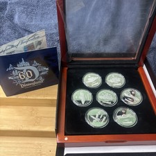 Disneyland 60th Anniversary Silver Plated Medallions Box Set of 7 155 Of 1955 picture