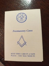 Freemasonry Cares Keep this card in a safe place  Freemasonry masonic/499 picture