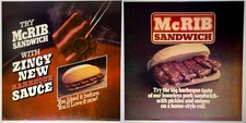 Vintage 1981 & 1983 McDonald’s McRib Menu Board Sign Translite Lot Original NOS picture