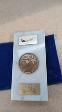 Vintage UPS 80th Anniversary Marble Plaque With Coin And Velvet Case picture
