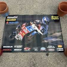Vintage Poster 2000s Suzuki Racing Superbike Valvoline Grant Lopez Emgo picture