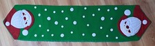 Vintage 1990's Wool Blend Santa Christmas Table Runner ~ 48
