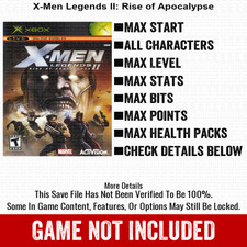 X-Men Legends II Rise of Apocalypse 100% Unlocked All Items Xbox USB Save File picture