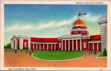 1939 New York World's Fair Court of States Postcard Posted Grinnell Litho picture