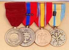 U.S. Navy 4-pc. Professionally-MOUNTED Military Medal Set, NICE +  picture
