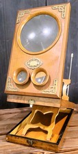 Antique Graphoscope Stereoscope Viewer – 19th‑Century Wooden Optical Device picture