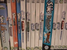 The Sims 1,2,3,4,Stories box jewel, sleeve manual expansion pc games cd dvd picture