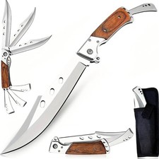 12.9-inch mahogany handle camping folding pocket knife hunting folding knife picture