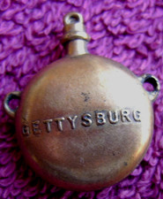 Antique Gettysburg Civil War Canteen Charm Watch Fob U.S. Souvenir picture