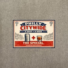 The Philadelphia  Citywide Handshake Metal Sign 12” Bar Poster  ONIrish PA  picture