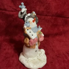 HTF Nancy’s Williams Winter Is For The Birds Snowman Figurine NICE picture