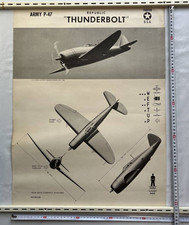 WWII 1943 US Navy Aircraft Recognition Poster P-47 Thunderbolt Republic Fighter picture