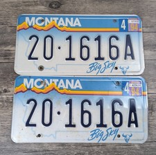 Pair of 1994 Montana License Plates Match Numbers Complete Automotive 90a Decor picture