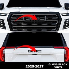 For 2025 2026 2027 Gmc Yukon Black Vinyl DECALS on Front & Rear Emblem picture