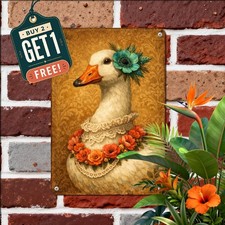 Majestic Rooster Hen Country Bird Tin Sign Rustic Farm Kitchen Plaque picture
