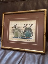 Vintage Egyptian Papyrus Painting Ducks Nile Marshes Pharaohs Papyrus Giza picture