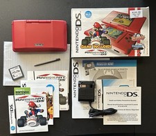 Nintendo DS Mario Kart Bundle Pack Hot Rod Red In Box Handheld Console System picture