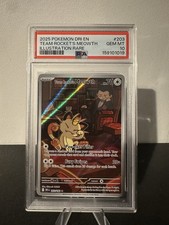 Pokémon TCG Team Rocket's Meowth 203/182 Destined Rivals - PSA 10 picture