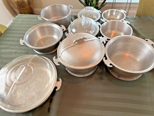 Vintage Guardian Service Savemaster Cast Aluminum Cookware Set w/ Glass Lids picture