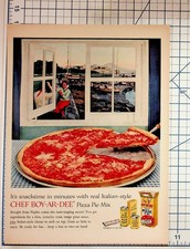 Chef Boy-Ar-Dee Pizza Mix Vintage Ad 1950s Naples Italy Food Ephemera picture