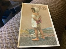 Vintage Lautz Bros & Co. Soap Girl Holding Flowers Behind her Back Trade Card picture