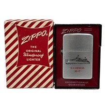 Vintage Zippo 1940's 50's Pat 2032695 USS Nereus AS-17 Lighter VG picture