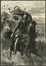 Flight of Pompey from the Battle Field of Pharsalia 1890 Old Photo picture