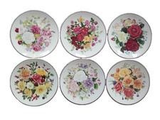 Franklin Mint Majesty of Roses Set of 6 Limited Edition Porcelain Plates picture