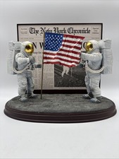 Danbury Mint Apollo 11 Moon Landing Astronaut Flag Display “One Small Step” picture
