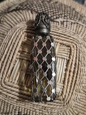 Vtg 1968 Estee Lauder Super Purse Perfume Flacon Silver Filigree Caged Glass... picture