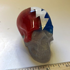Skull collectible-red white blue lightning bolt . Grateful Dead picture