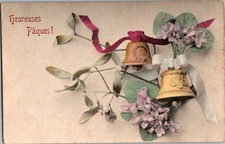 Vintage Victorian Postcard 1907 Heureuses Pâques - Happy Easter (French) picture