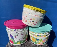 TUPPERWARE BLOSSOM FLOWER  SET OF 3  4.3L AND 2.5L W/LID  COLOR  picture