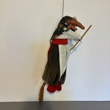 Vintage 1970's Norwegian Kitchen Witch Hanging Good Luck Charm Doll Cottage Gift picture