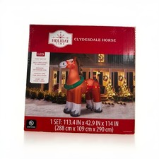 GIANT CLYDESDALE HORSE 9 ft Inflatable Christmas Yard Decor light up Outdoor NEW picture