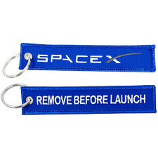 EL10-008 Space X REMOVE BEFORE LAUNCH blue Keychain or Luggage Tag or zipper pul picture