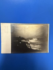 Wow 1907 Man Niagara Falls Photo Postcard w/Benjamin Franklin Stamp picture
