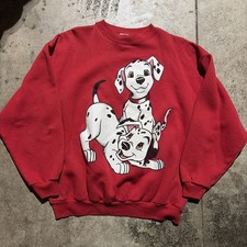 Vintage 101 Dalmations Disney 90s Crewneck Sweatshirt Red Sz XL picture