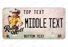 Wild West Cowgirl Any Text Personalized License Plate for Auto ATV Bike Keychain picture