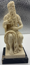 Moses Seated Statue Figurine on Marble Base w/ Santino Vasile Filare Label picture
